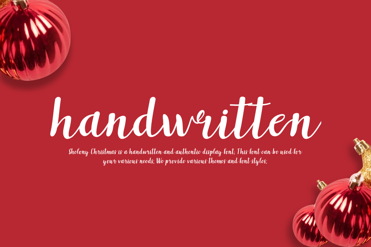 Shelony Christmas Font, a Handwritten Font by Iqsiart Studio (Photo 3 of 6)