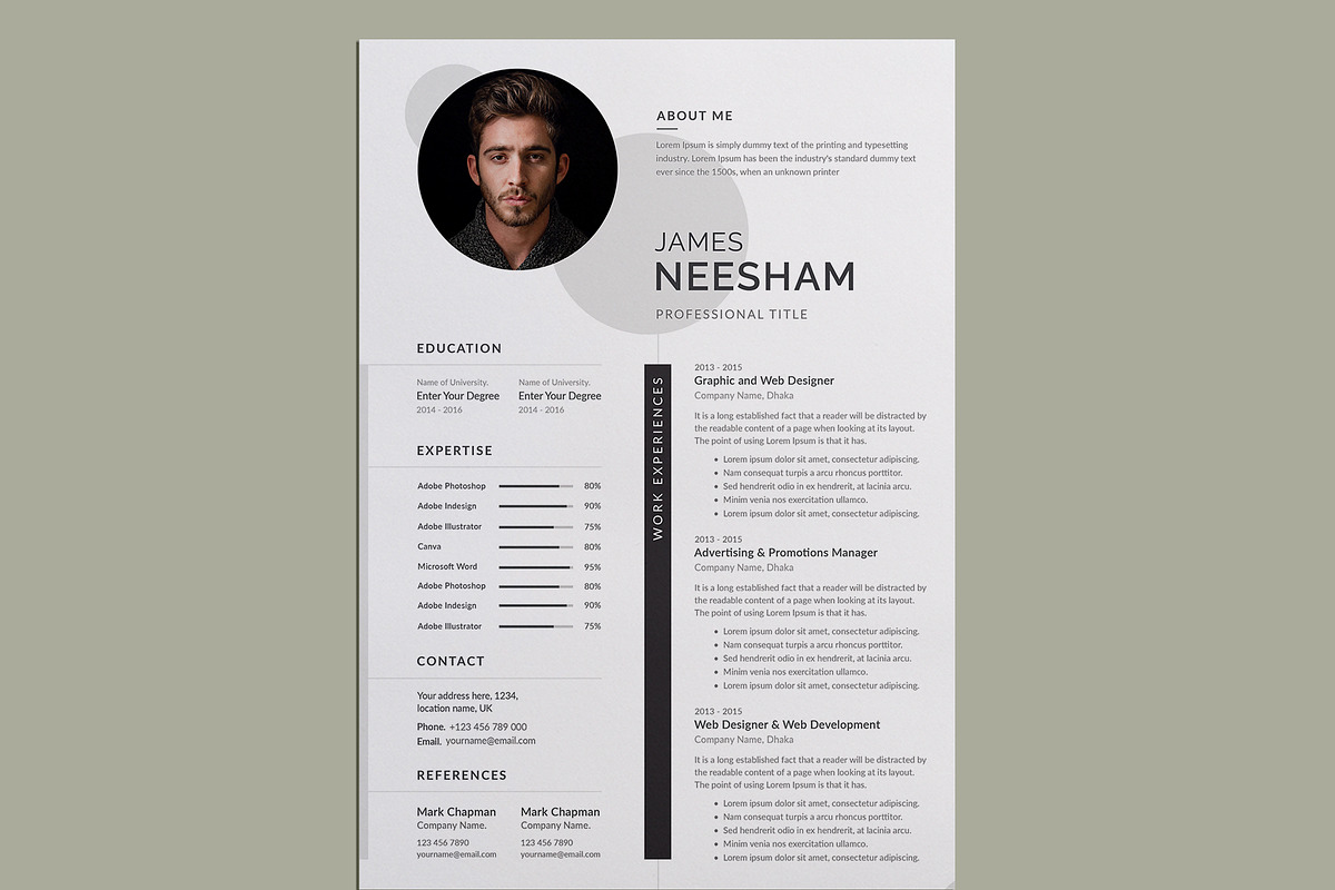 Clean Resume/CV | Word & PSD preview 3
