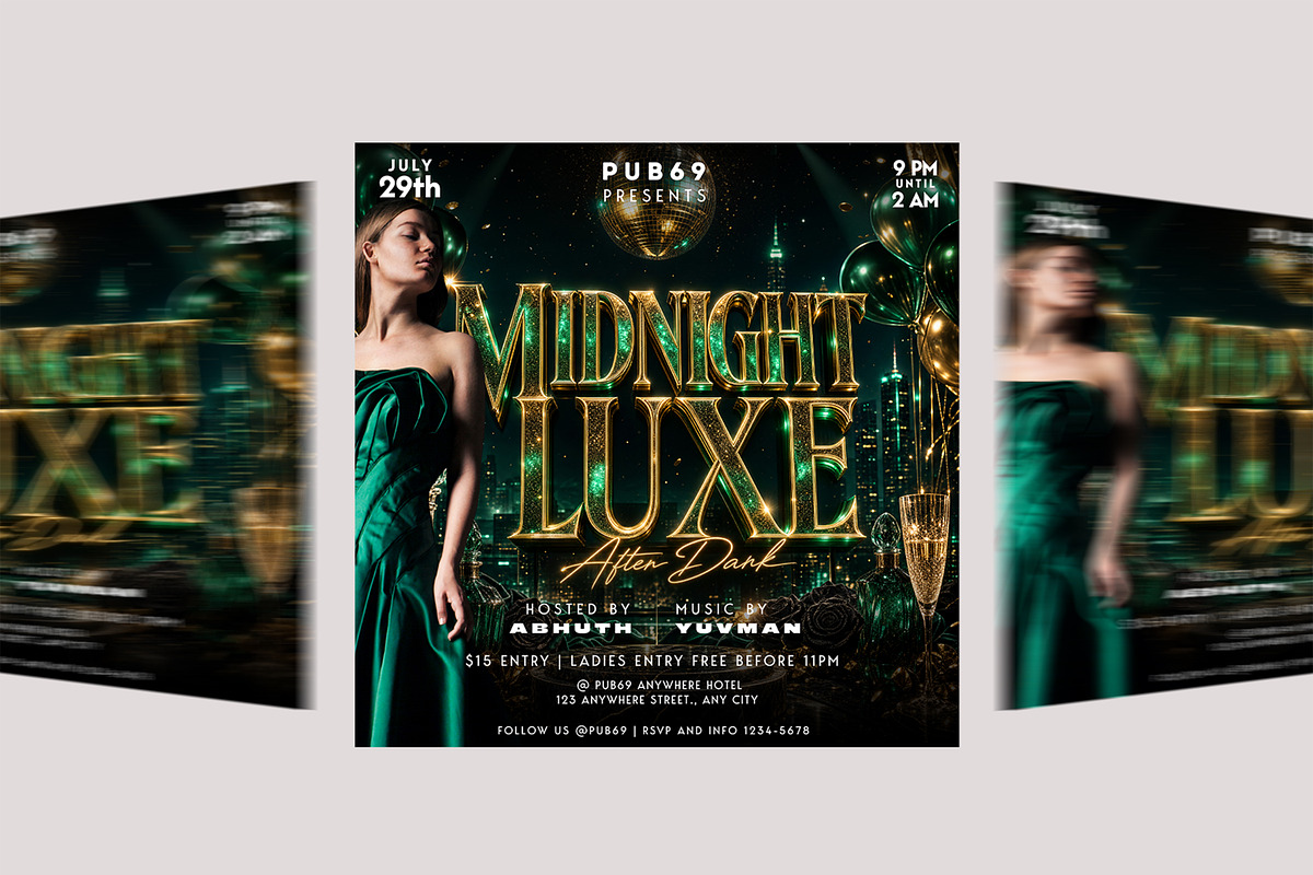 Midnight Luxe After Dark Party Flyer, a Flyer Template by Posterfello (Photo 4 of 4)