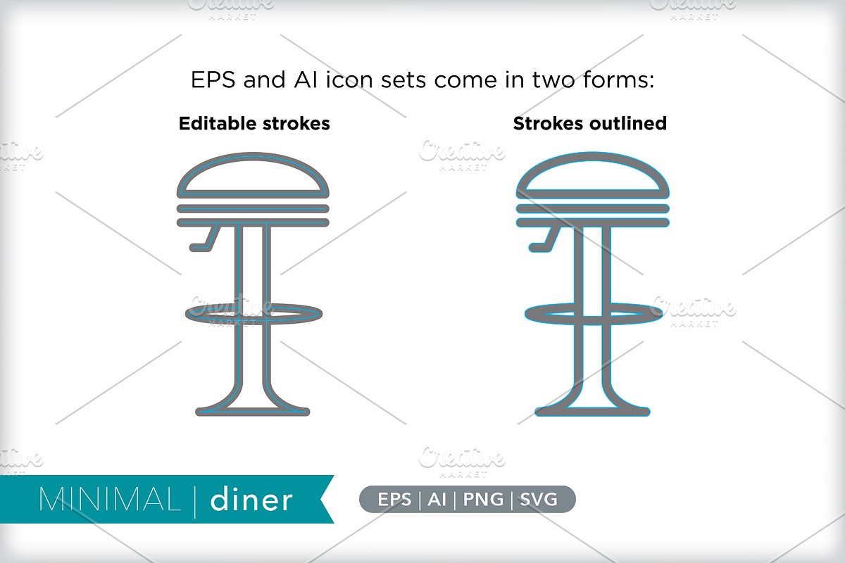 Minimal diner icons, an Outline Icon by Picture Window (Photo 3 of 5)