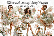 Whimsical Spring Fairy Clipart Png, an Illustration by Craft Nest (Thumbnail 1 of 11)