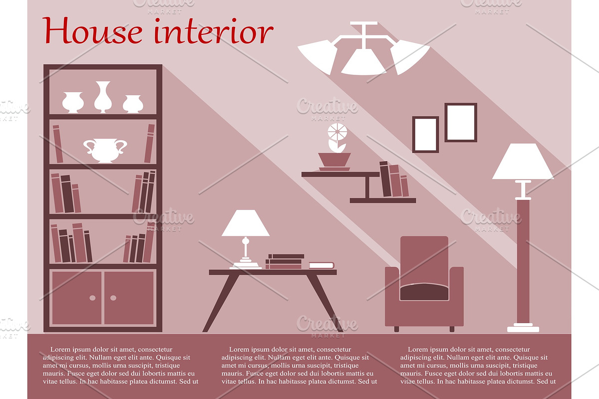 House interior infographic in flat s, an Object Graphic by Vector Tradition (Photo 3 of 3)