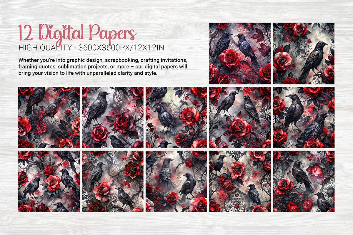 Gothic Lace and Ravens, a Background Graphic by Curve Design (Photo 4 of 7)