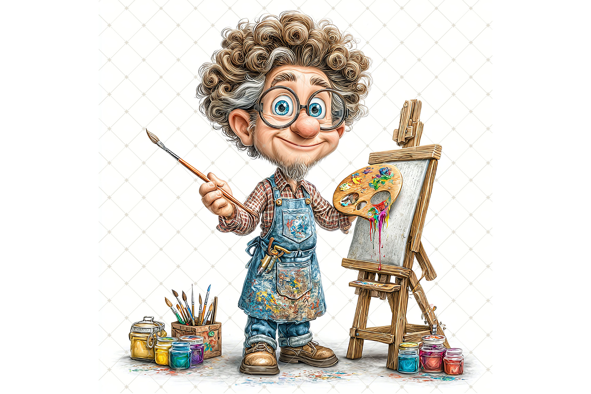 Male Artist Clipart JPG, a Person Illustration by Memories By Lea (Photo 5 of 20)