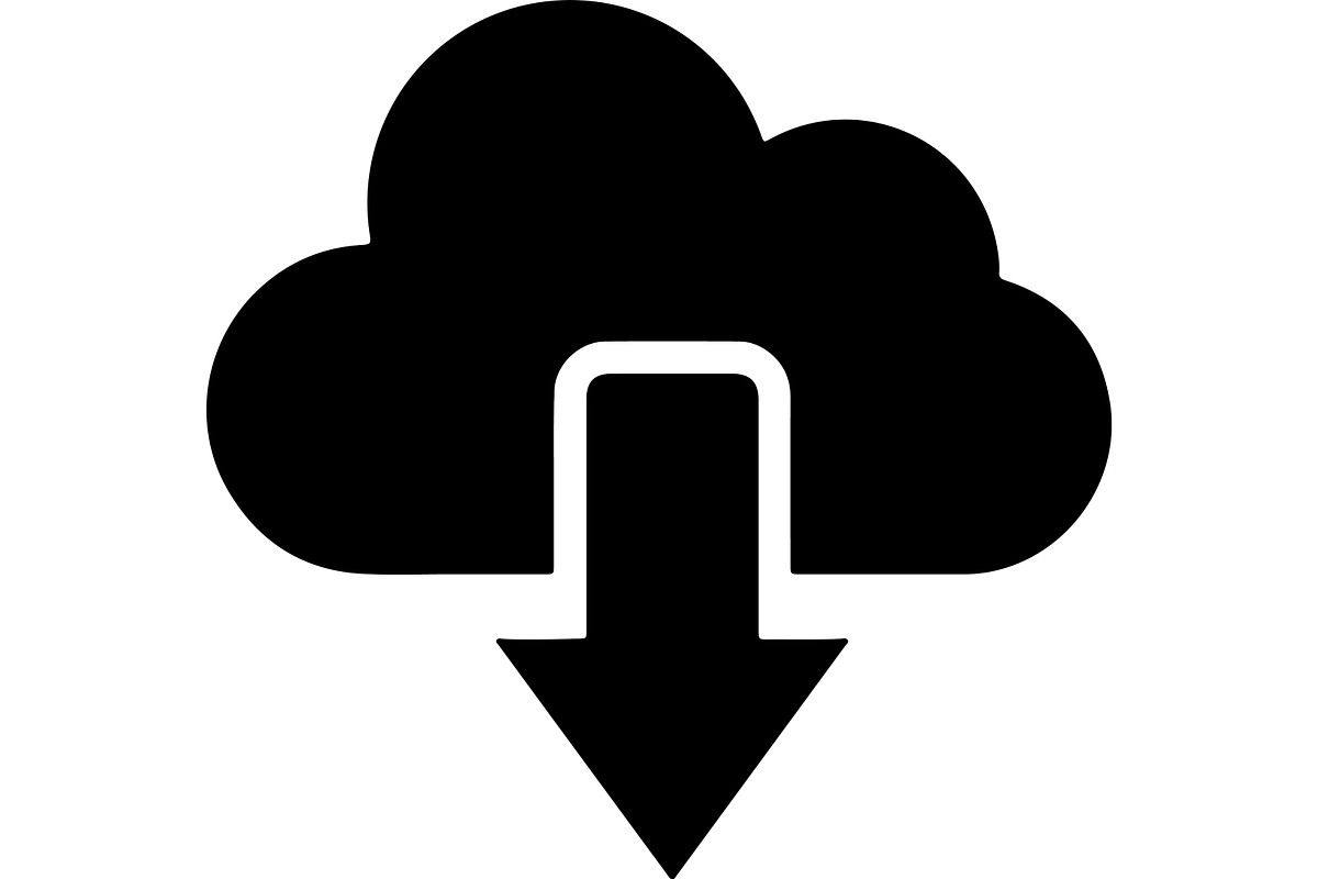 Cloud Download Silhouette, a Technology Illustration by abu67222 (Photo 13 of 13)