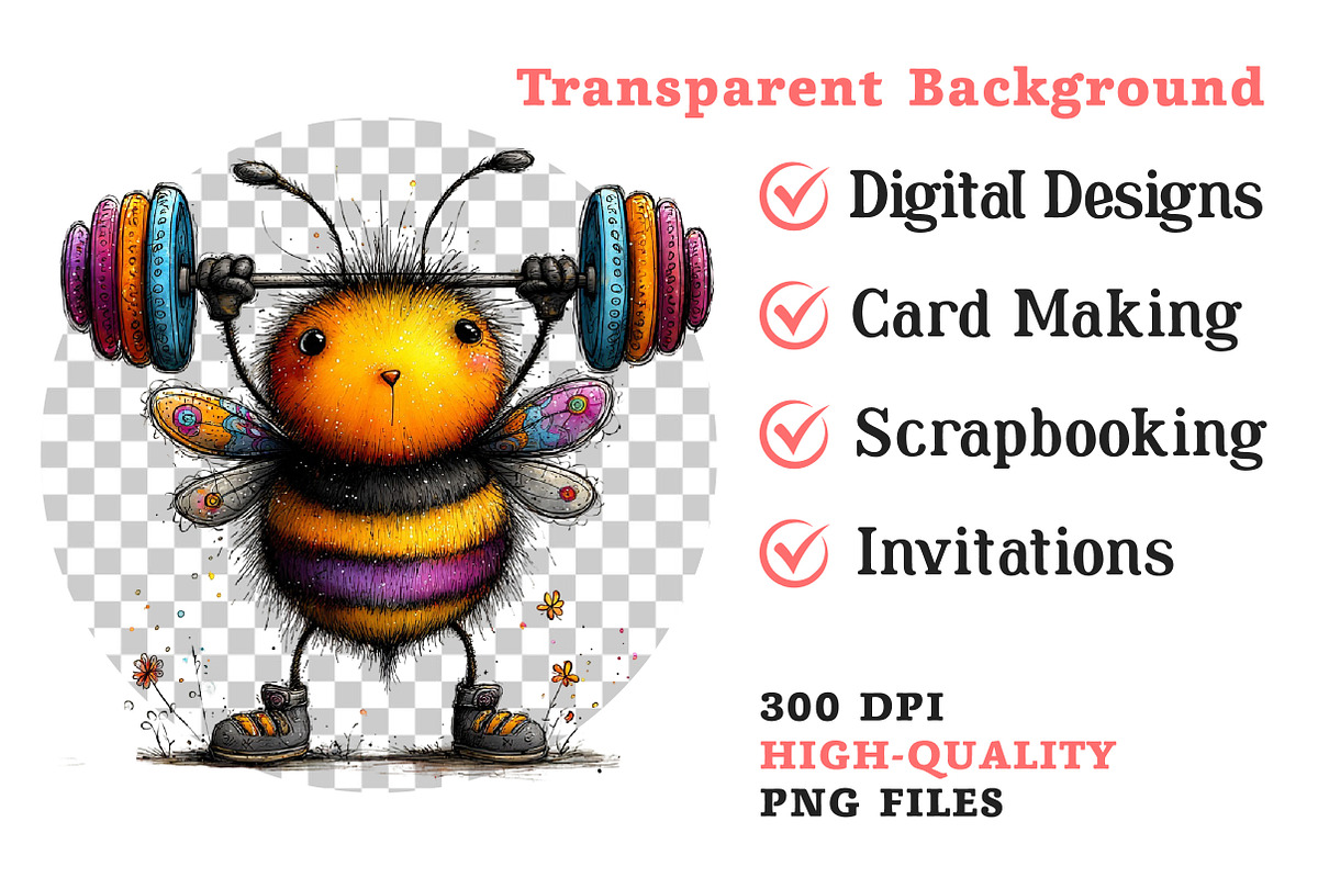 Whimsical Honey Bees Clipart, an Illustration by Dream Creation (Photo 6 of 6)