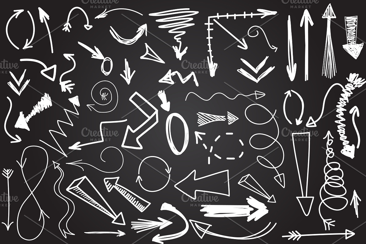 Doodle sketch arrows set, a Templates & Theme by mcherevan (Photo 3 of 3)
