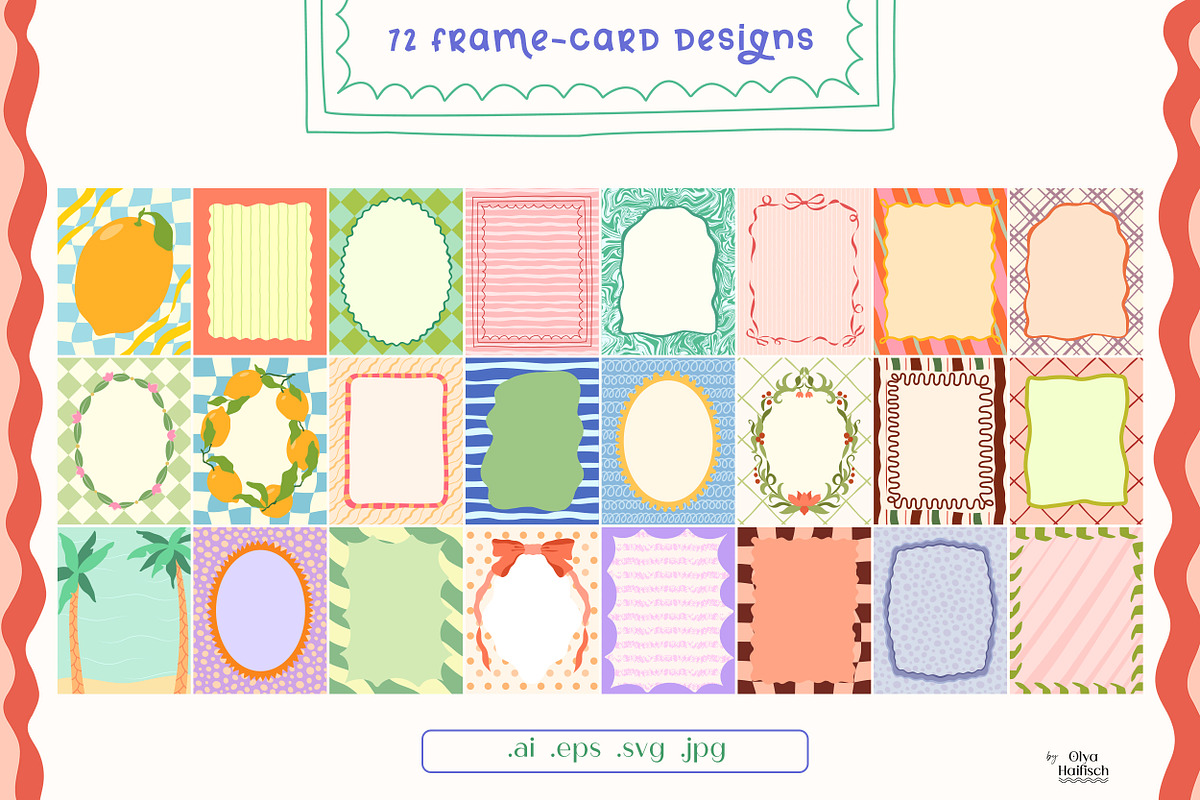 Playful Frames & Backgrounds, an Object Graphic by Olya Haifisch (Photo 7 of 12)