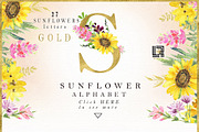 -50% Sunflowers watercolor flowers, a Texture Illustration by LABFcreations (Thumbnail 5 of 11)