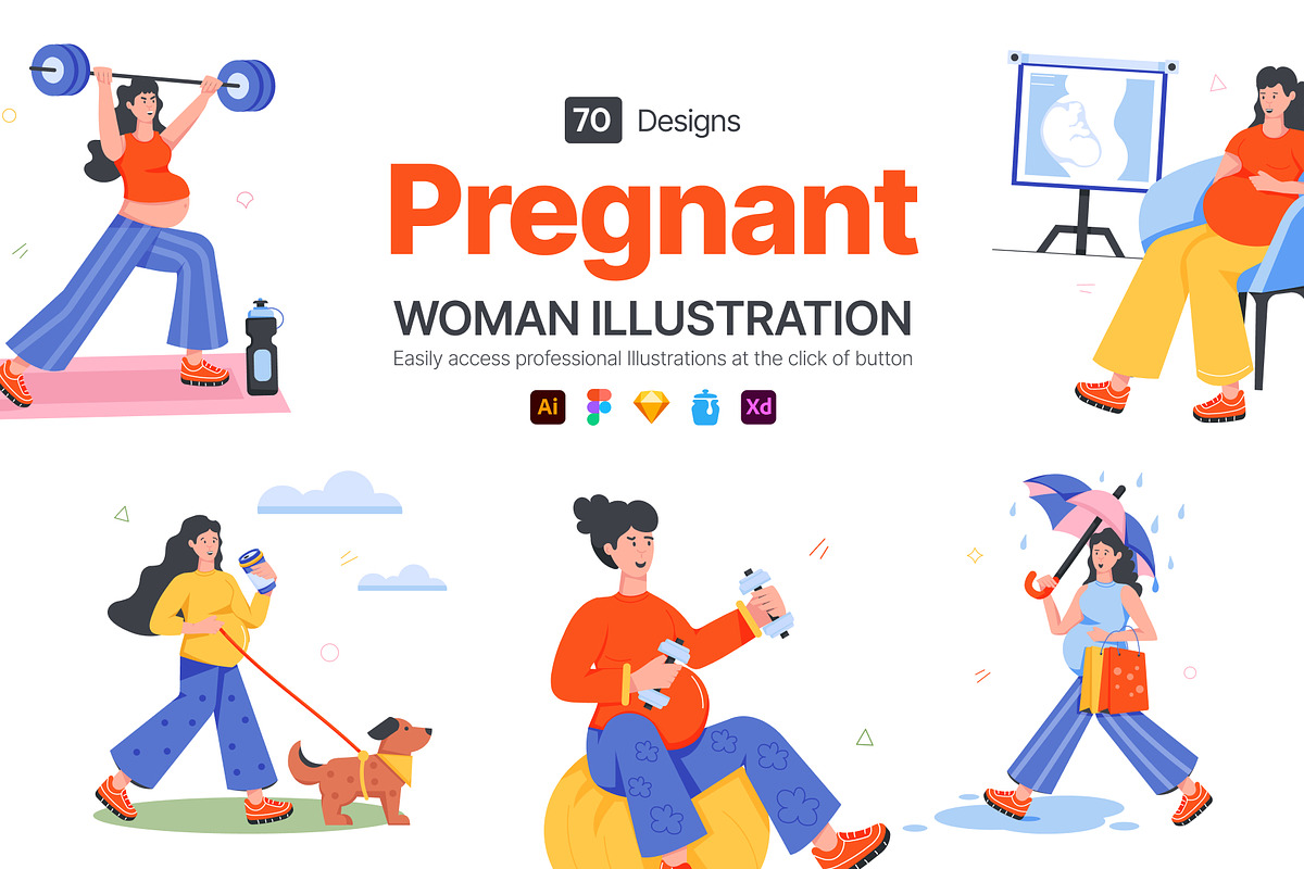 Pregnant Woman Icons, a Duotone Icon by Vectors Market (Photo 1 of 13)
