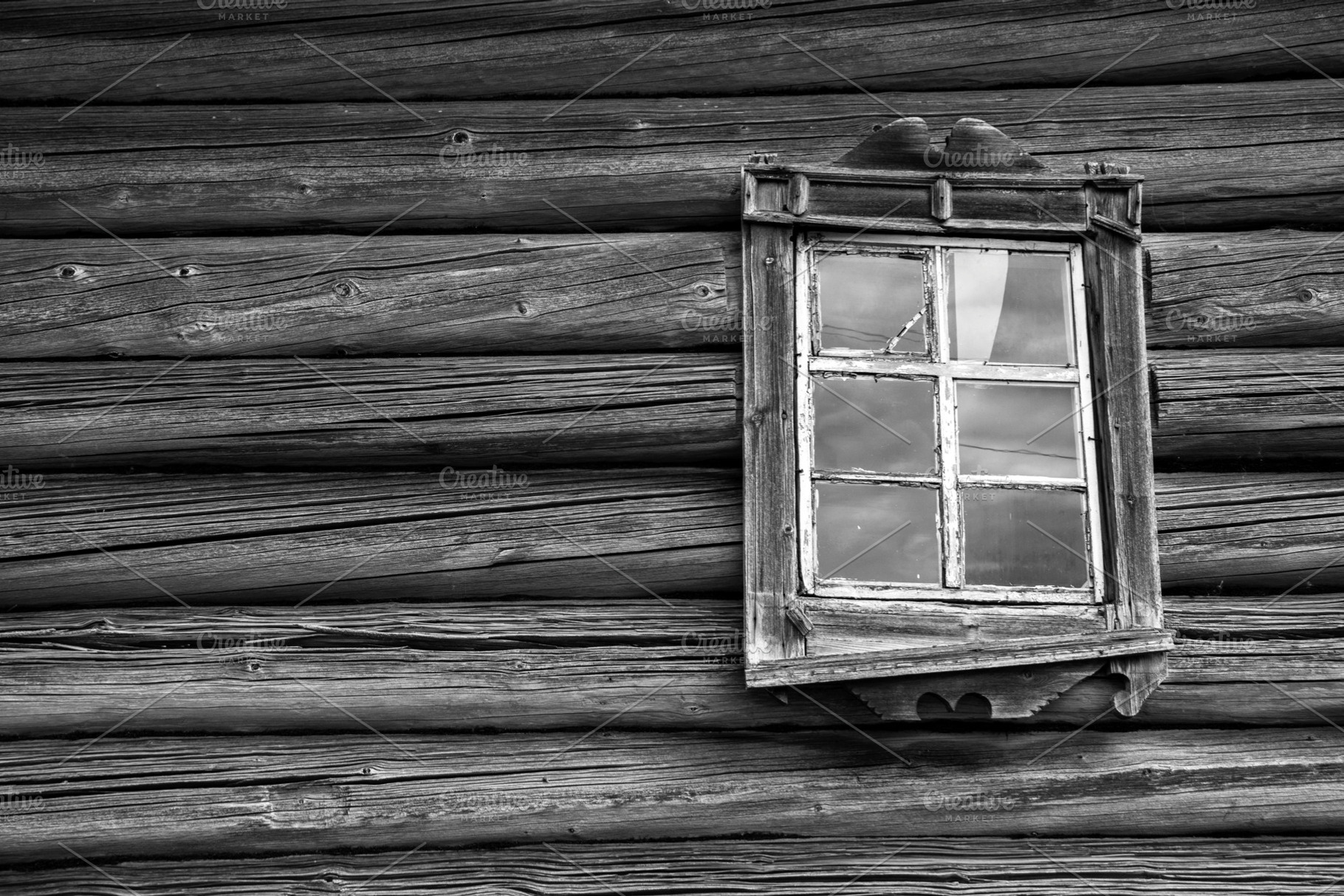 Weathered wooden wall and old window, an Architecture Photo by Schreibikus
