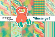 Fitness Girl Pattern, a Pattern Graphic by GlamArtZhanna (Thumbnail 3 of 3)