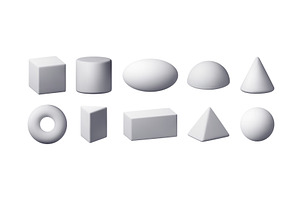 3d set of white simple figures, an Object Illustration by Abscent