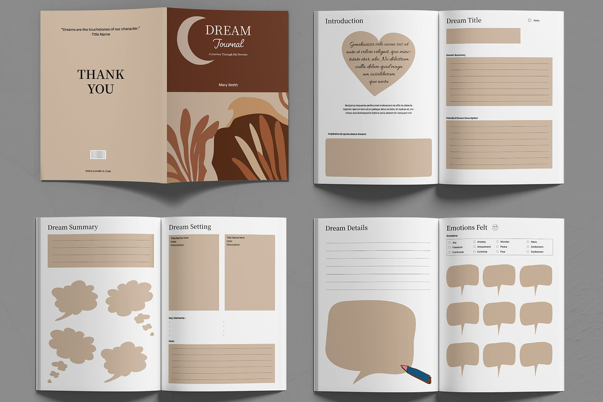 Dream Journal Template, a Print Template by MightyDesign (Photo 2 of 6)