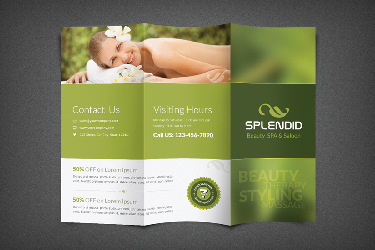 Splendid Beauty Spa / Salon Trifold, a Brochure Template by Saptarang (Photo 5 of 5)