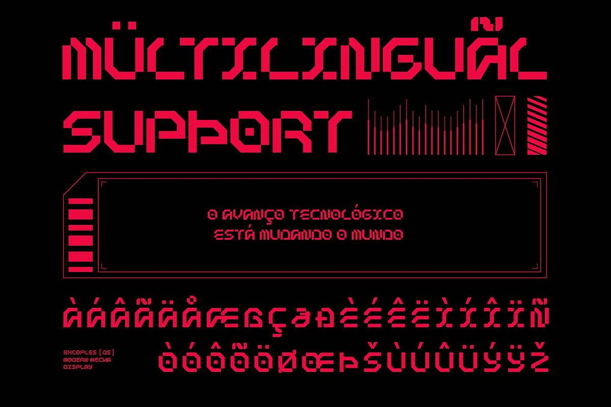 Excofles – Modern Mecha Display Font, a Sans Serif Font by Drizy (Photo 6 of 10)