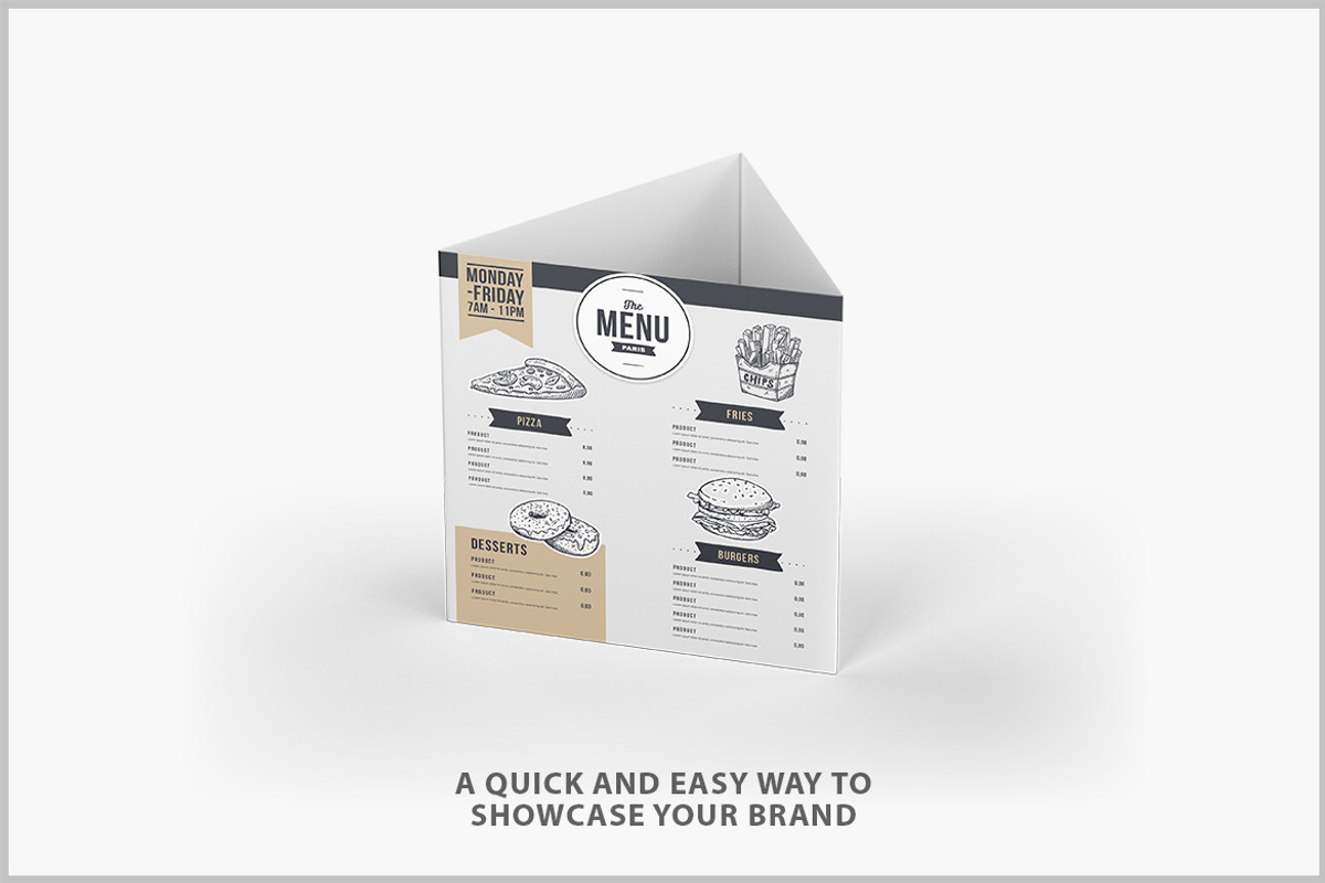 Table Tent Mockup PSD, an Advertising Mockup by Bruno's Shop (Photo 2 of 4)