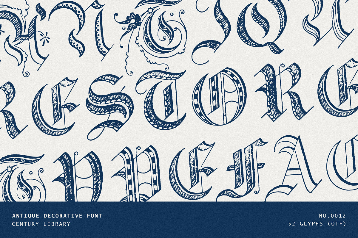 Ornate Decorative Blackletter No.12, a Blackletter Font by Century Library (Photo 1 of 5)