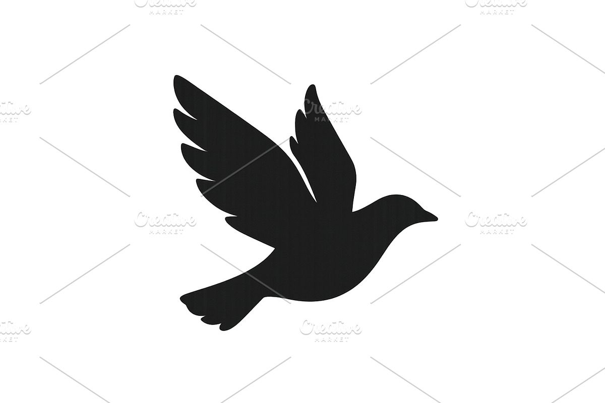 Elegant silhouette of a bird in, an Animal Illustration by ZinetroN