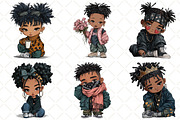 Valentine Holiday Black Boy Clipart, an Illustration by Black Bird Studio (Thumbnail 3 of 6)