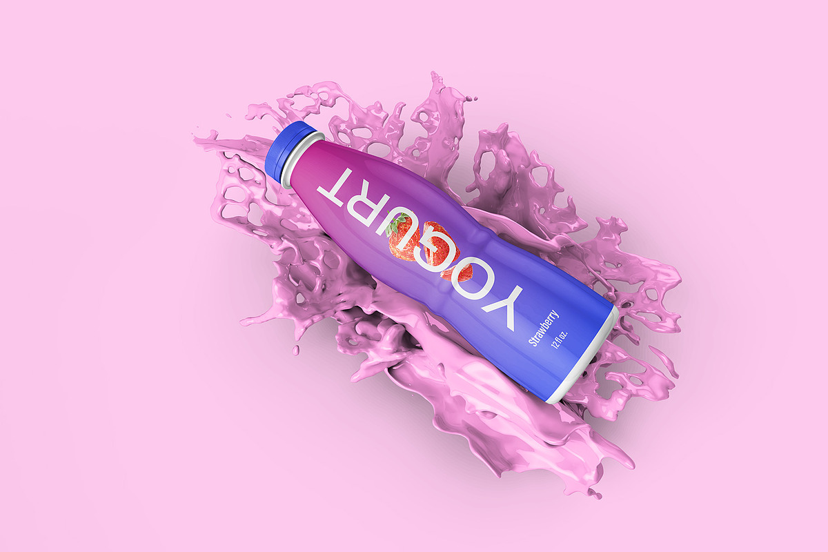 Bottle with Splash Mockup - 7 Views, a Packaging Mockup by Illusiongraphic (Photo 5 of 25)