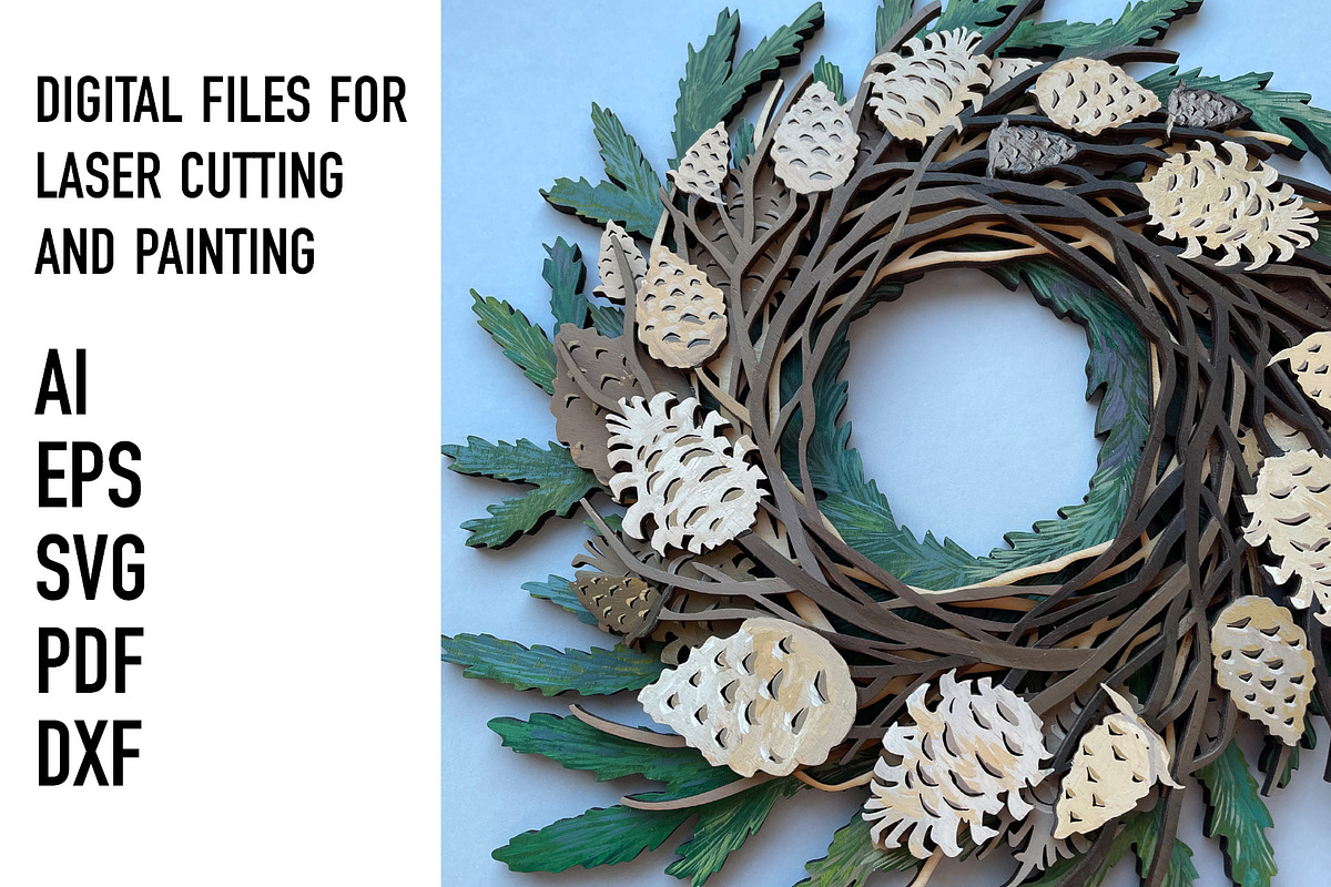 Pinecone wreath, an Object Graphic by HelloWood (Photo 3 of 3)