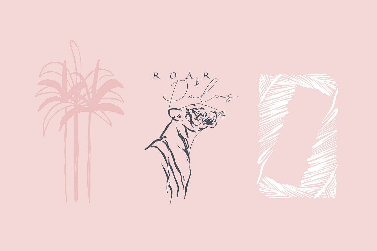 Roar and Palms tiger illustration, an Animal Illustration by Anastasy_helter (Photo 3 of 3)