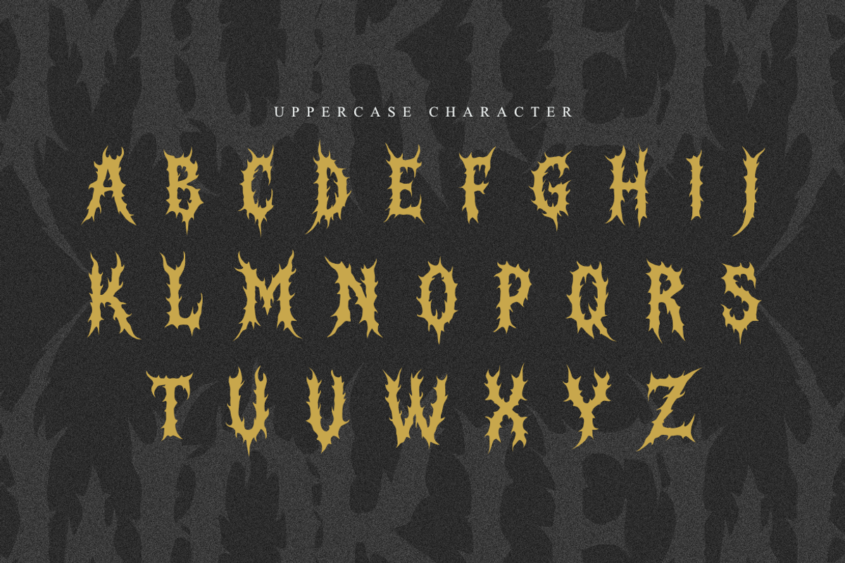 Mortem - Death Metal Font, a Symbol Font by Masyafi Studio (Photo 2 of 9)