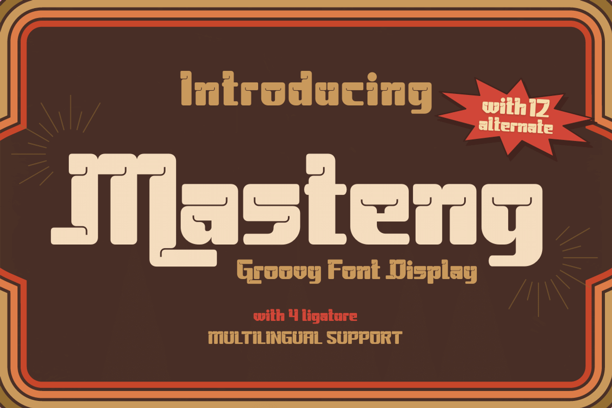 Masteng | Groovy Retro Font, a Font by twinstd (Photo 1 of 14)