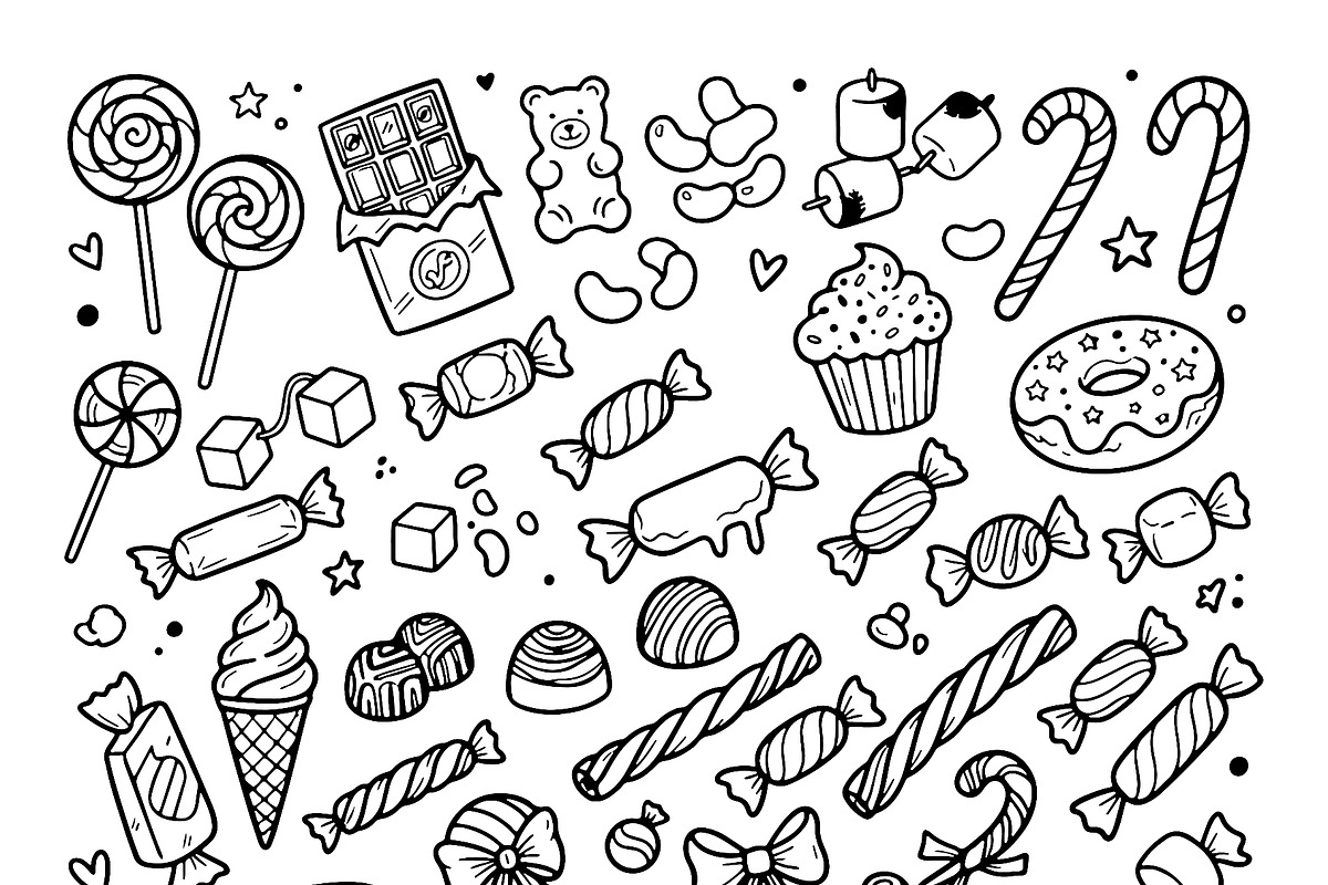 Hand drawn candy collection. Doodle, an Object Illustration by Voodz_shop (Photo 3 of 3)