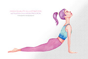 Watercolor Yoga Set, a Healthcare Illustration by Tabiti (Thumbnail 3 of 30)
