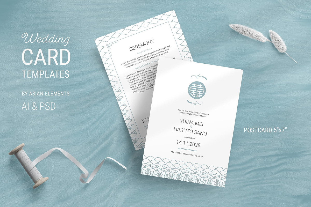Elegant Wedding Stationery Templates, a Stationery Template by AsianElements (Photo 2 of 10)