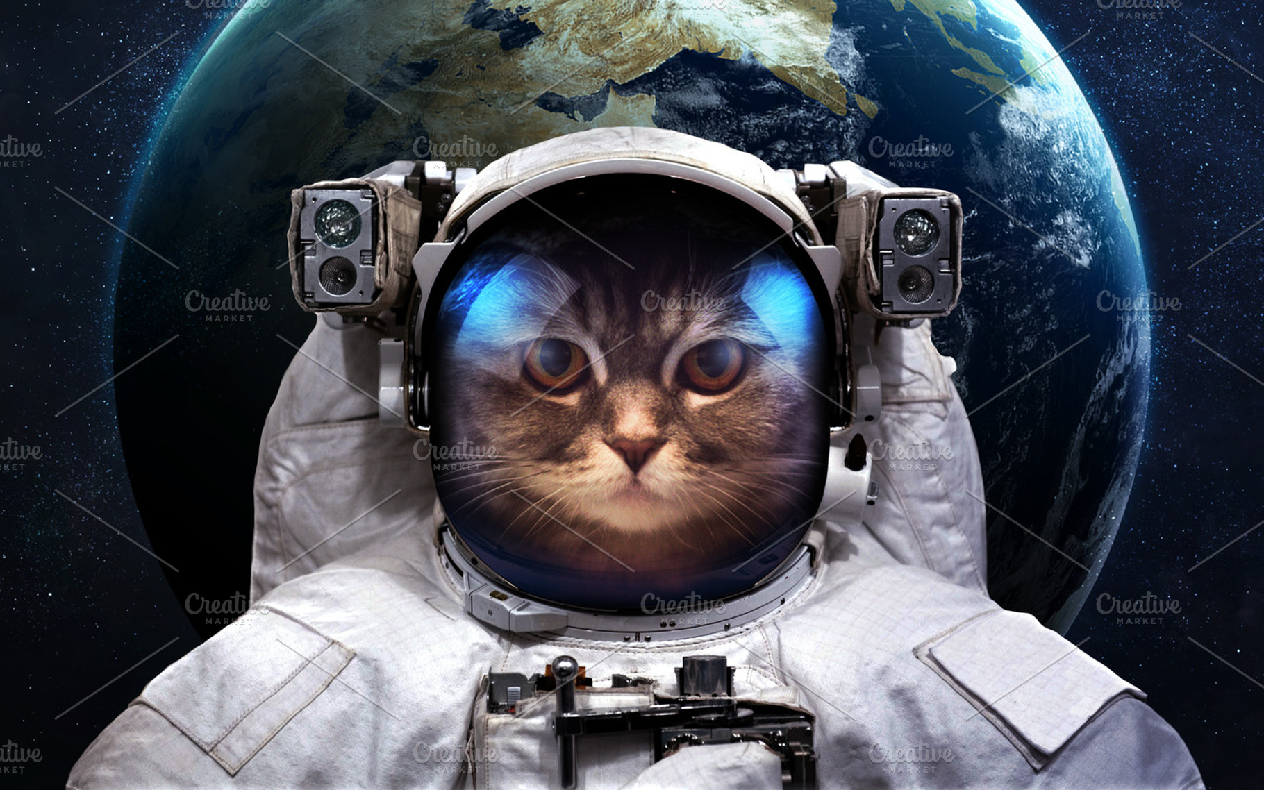 Cat astronaut in outer space spacewalk elements of this image furnished by, an Abstract Photo by Vadim Sadovski