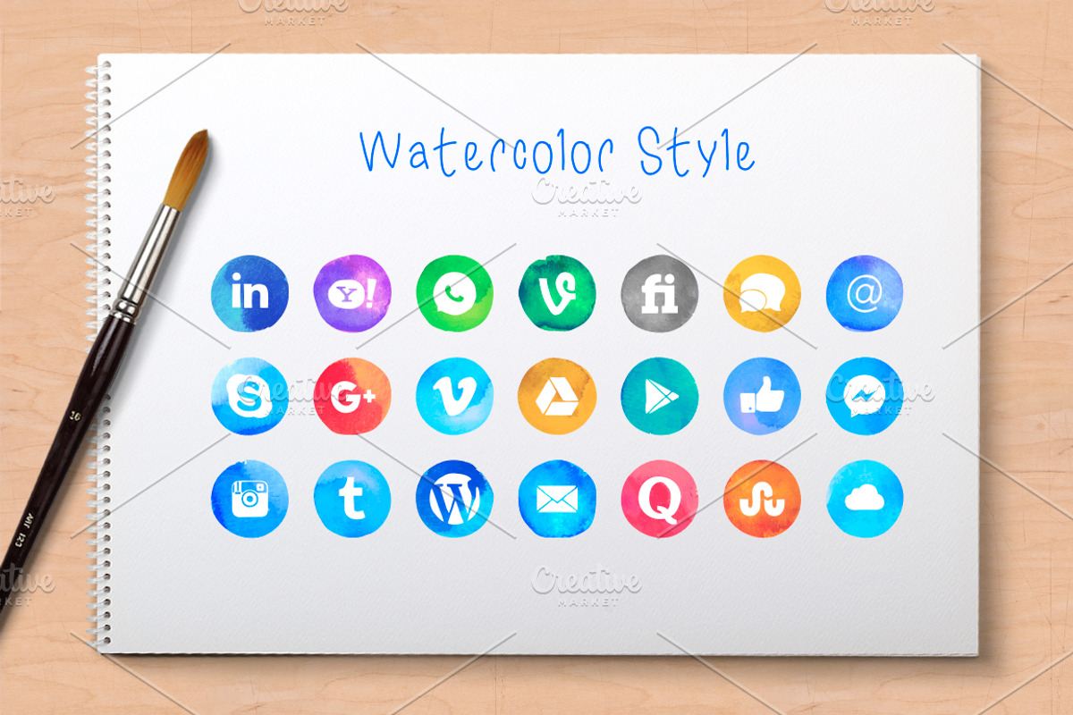Vector Social Media Icons -ProColour preview 2