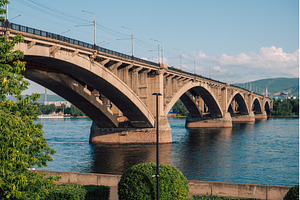 Communal bridge over the Yenisei, an Architecture Photo by Jan Jack Russo Media