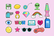 The 90's. Set patches + 6 pattern, a Decorative Illustration by BSVIT (Thumbnail 3 of 5)