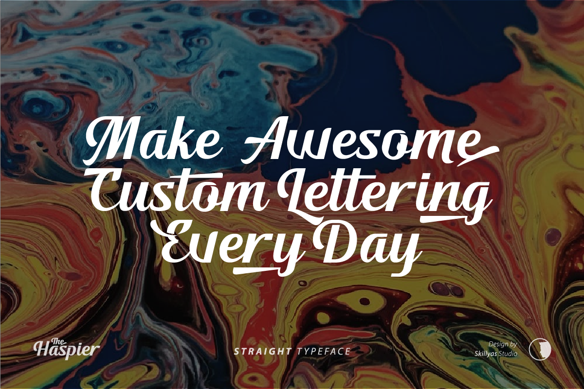 The Haspier Straight Script Font, a Script Font by Skillyas_Studio (Photo 5 of 10)