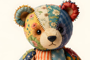 Patchwork Teddy Bear, an Animal Illustration by Sharon Schwalbe (Thumbnail 4 of 4)