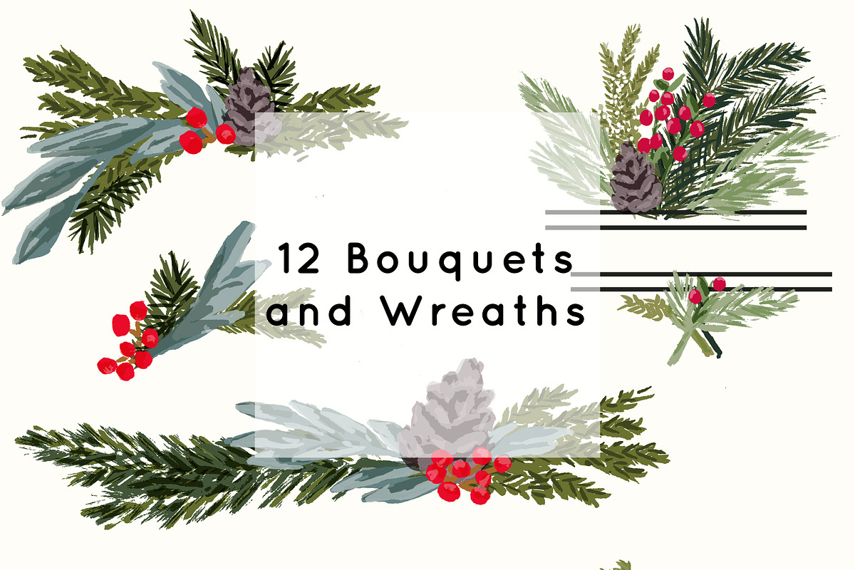 Winter Holiday Foliage, an Illustration by Shiny Penny Studio (Photo 7 of 10)