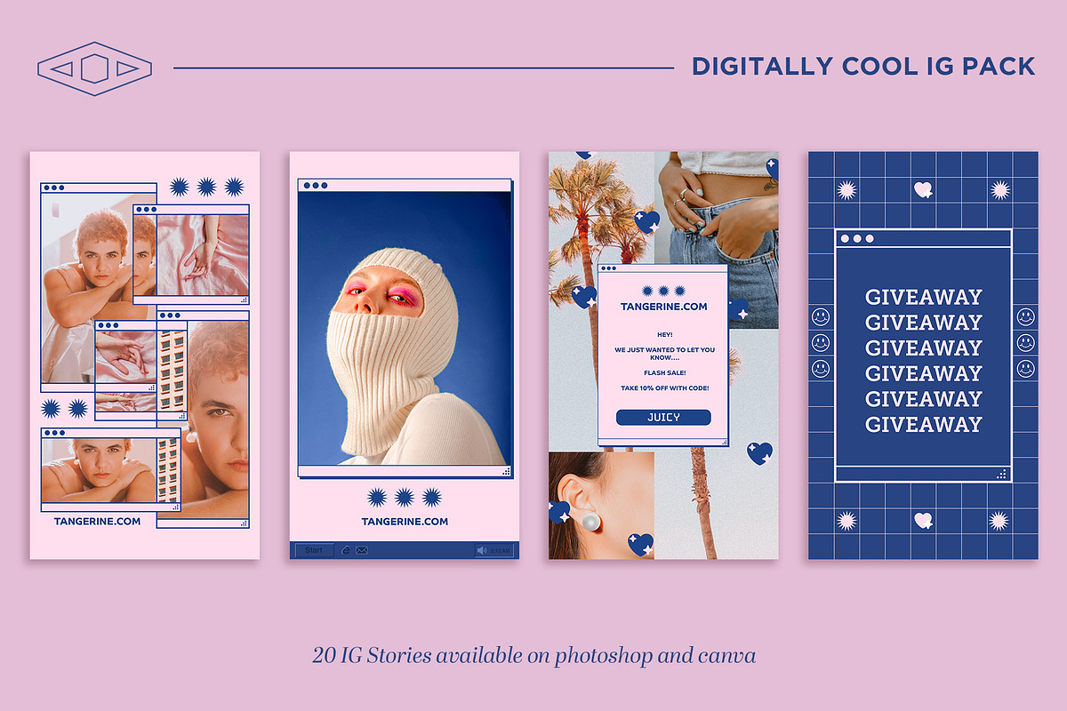 Digitally Cool IG Kit in PSD & CANVA, a Social Media Template by Tangerine Nation (Photo 8 of 13)