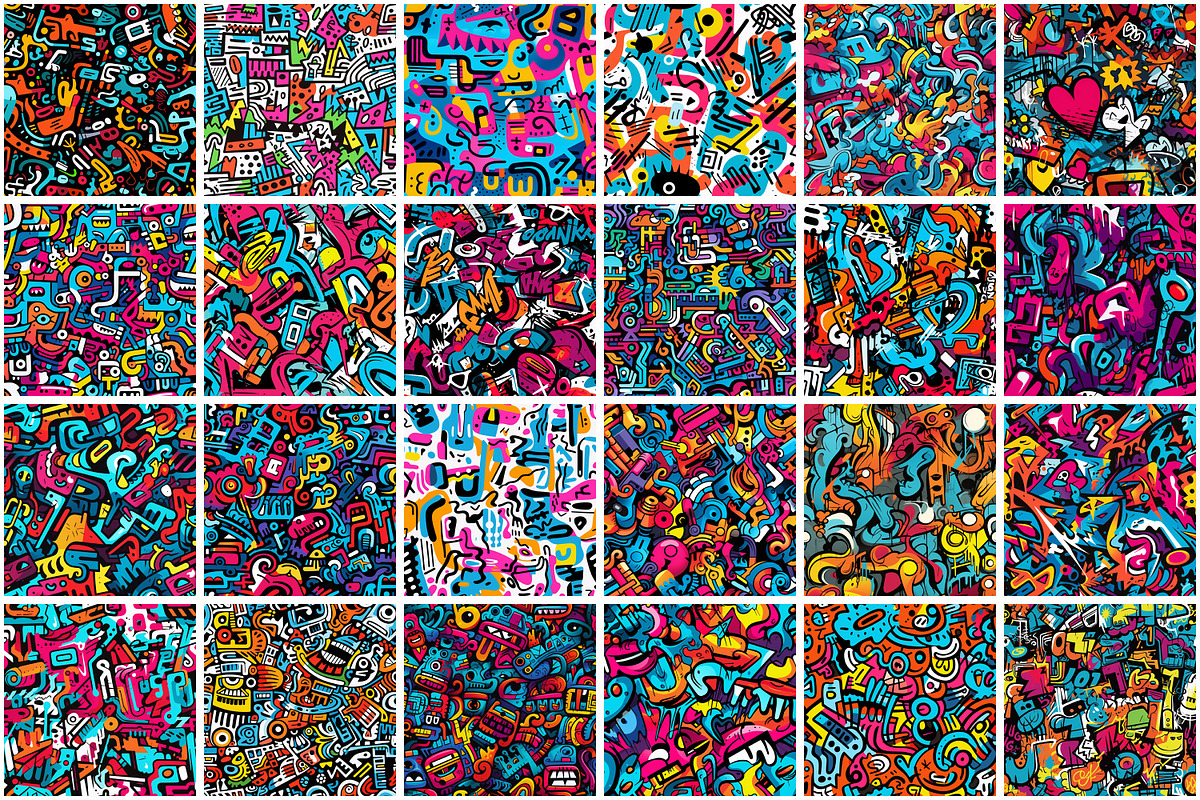 Graffiti Pattern, a Pattern Graphic by Forhadx5 (Photo 10 of 17)