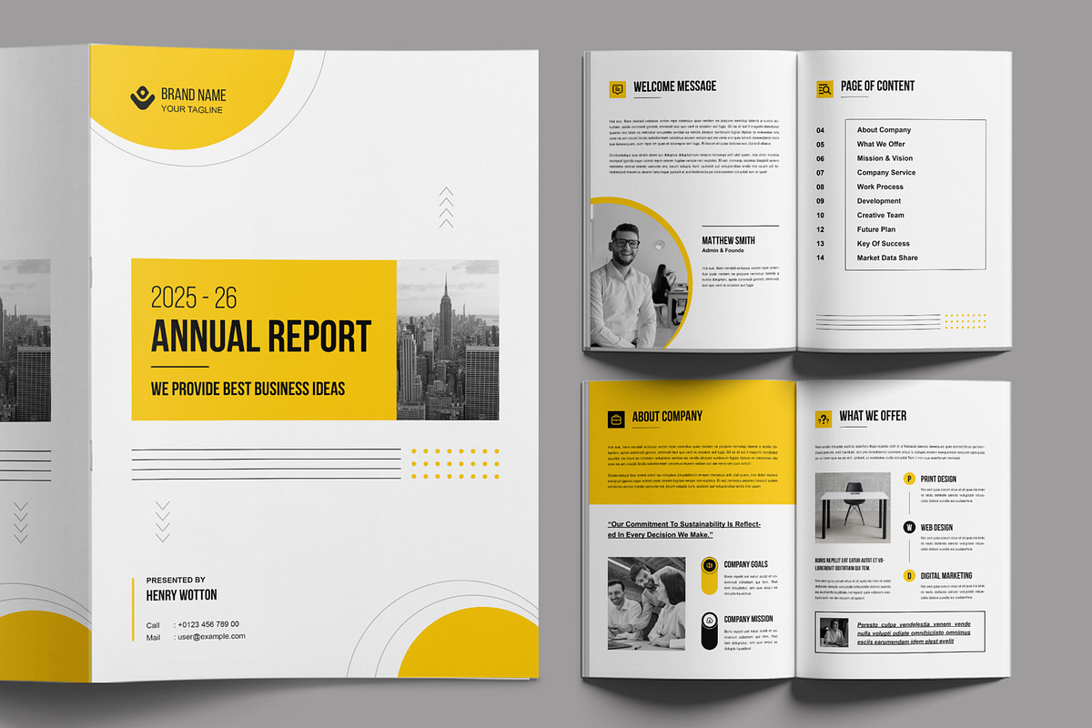 Annual Report Layout With Yellow, a Brochure Template by ContestDesign (Photo 1 of 3)