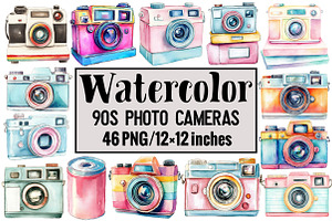 90s Photo Cameras, an Illustration by Design Market