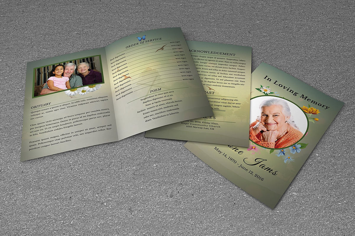 Funeral Program Template, a Brochure Template by Template Shop (Photo 2 of 3)