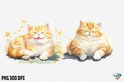 Summer Fat Cat Watercolor, an Illustration by Gemstone (Thumbnail 4 of 12)