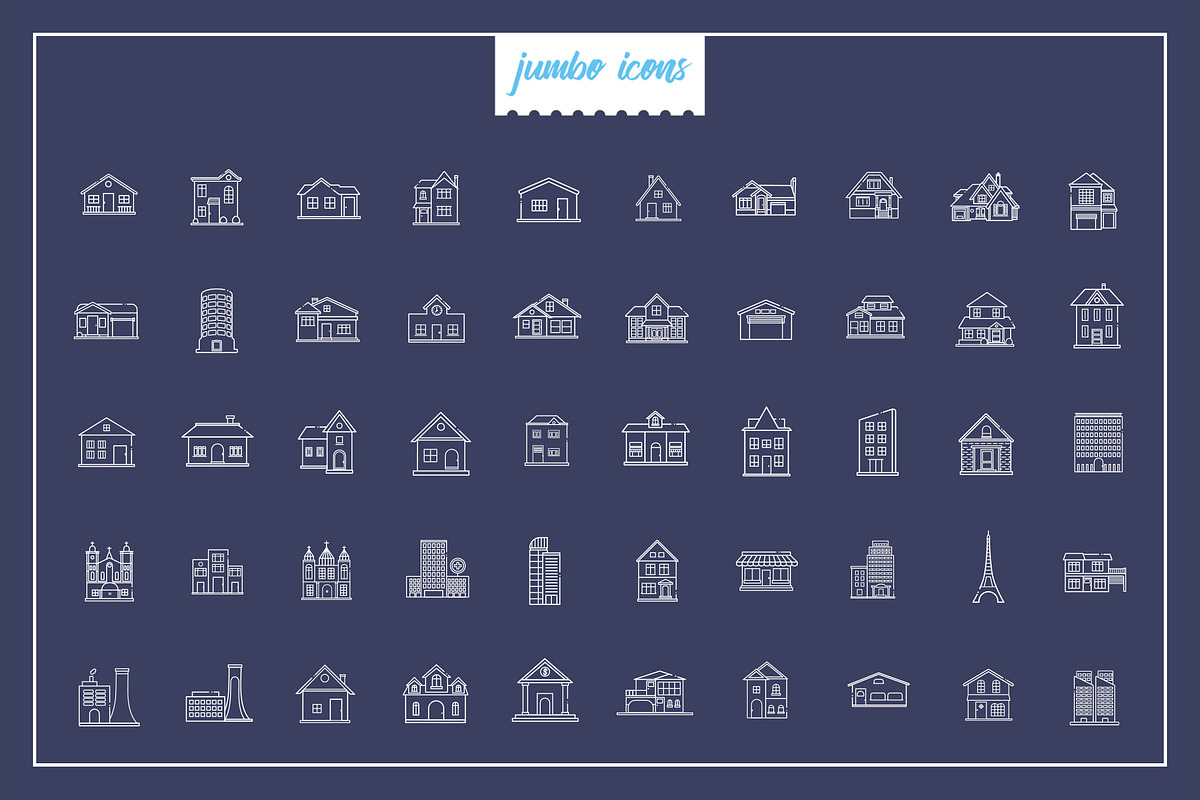Building Line Vector Icons V2, an Outline Icon by Jumbo Icons (Photo 4 of 5)