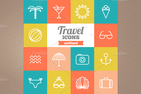 Outlined Travel Icons