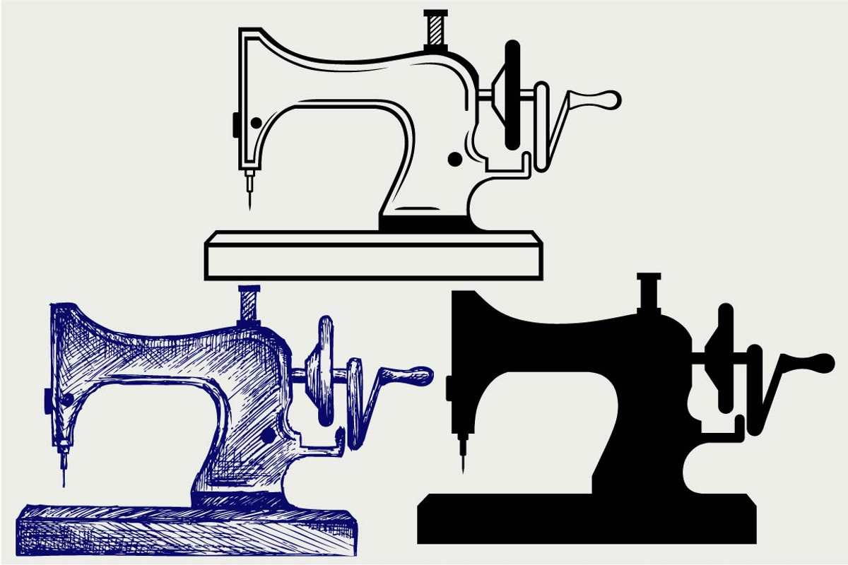 Sewing Machine SVG, an Outline Icon by LineworkStock