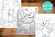 Cute Animal Coloring Pages for Kids, an Animal Illustration by LA Design (Thumbnail 4 of 10)