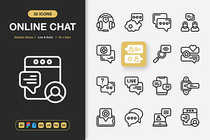 Online Chat Icons, an Icon by Spacepixel Creative